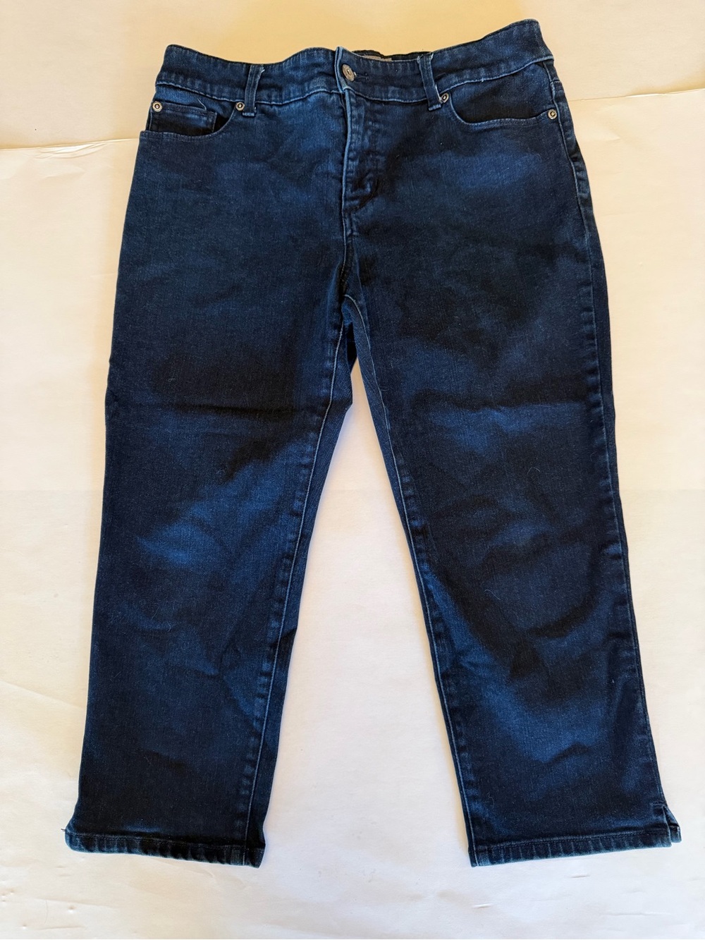 Chico's Straight-Leg Dark Blue Stretch Jeans